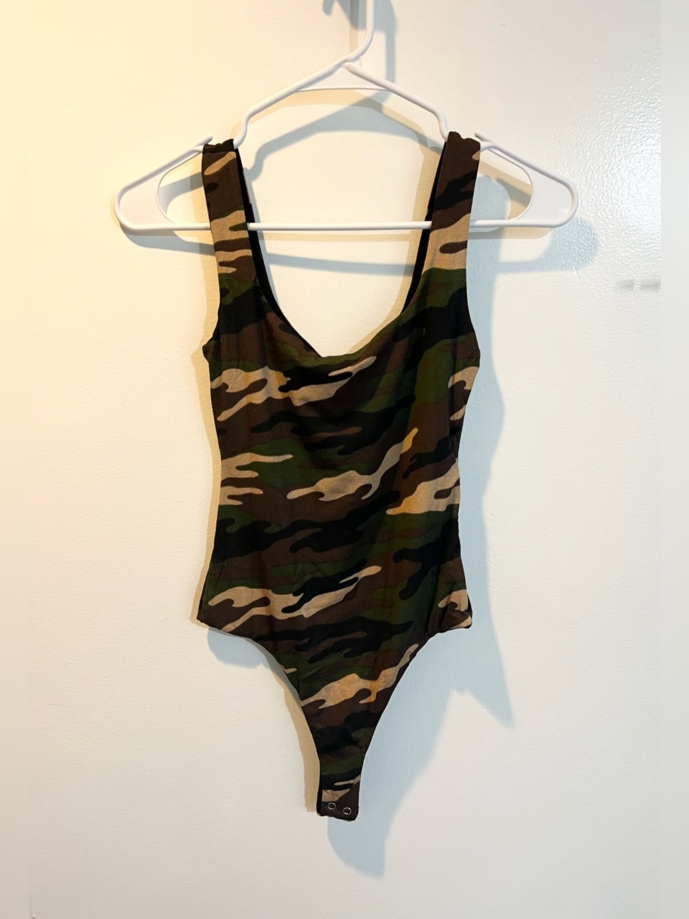 Naked Wardrobe NWT Women Small Camouflage Sleeveless Tank Bodysuit Streetwear